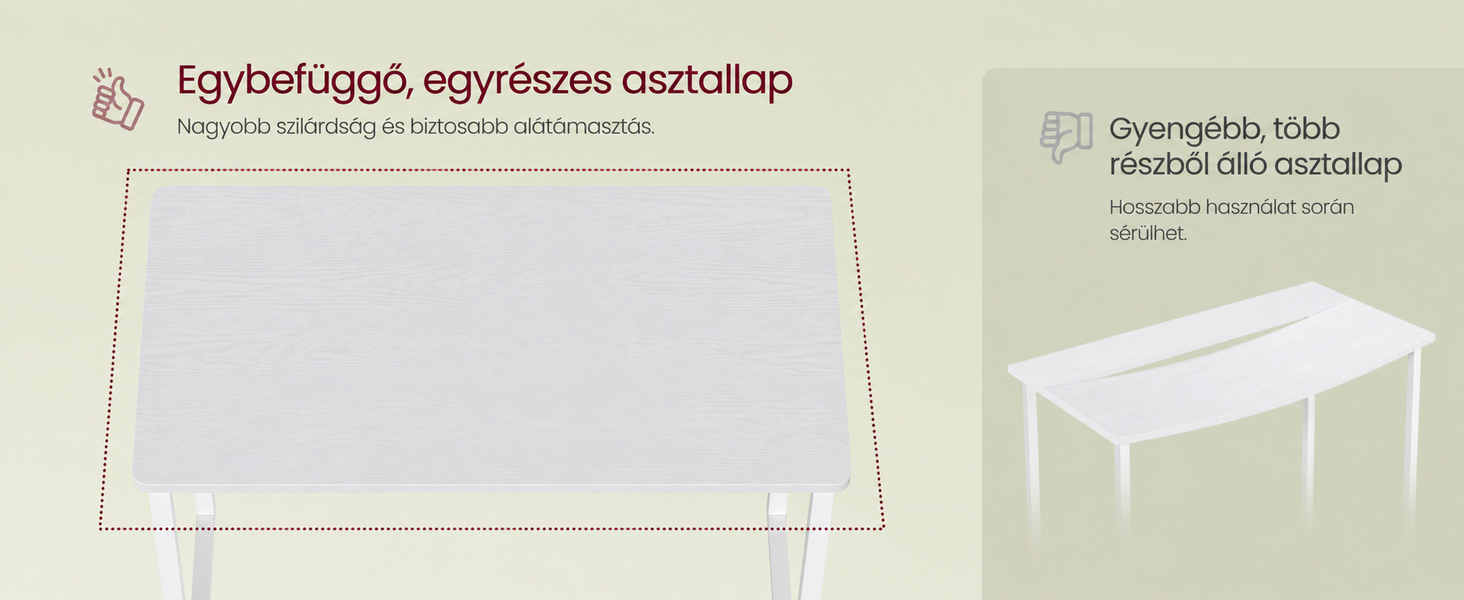 Az egyrészes asztallap bemutatása