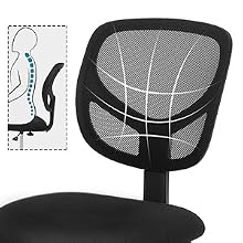 Hálós Irodai szék, forgó szék ülésmagasság 55-75 cm, Fekete