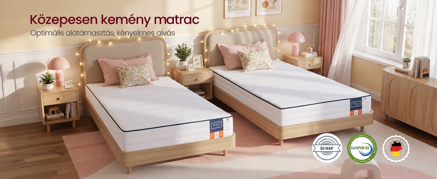 VASAGLE memóriahabos matrac 90 × 200 cm, 16 cm vastagsággal és H3 keménységgel
