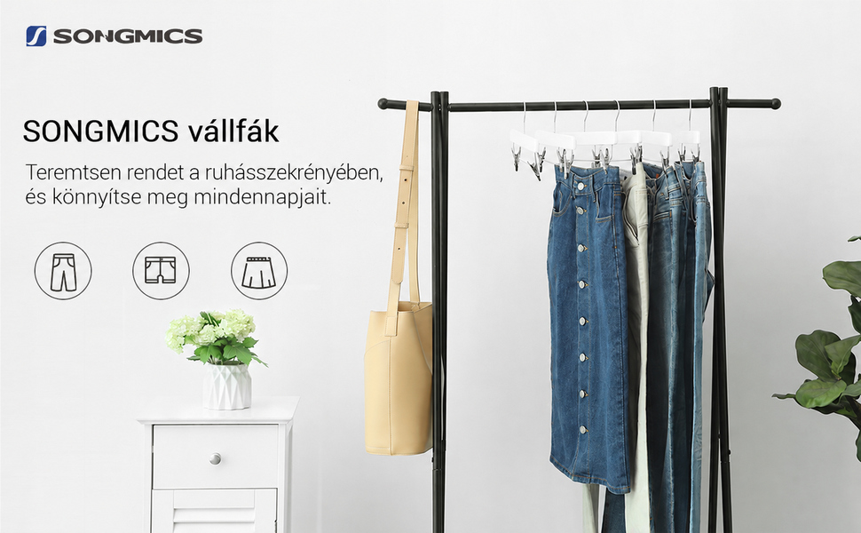 Szoknya és nadrágakasztó készlet 8 db, fehér |