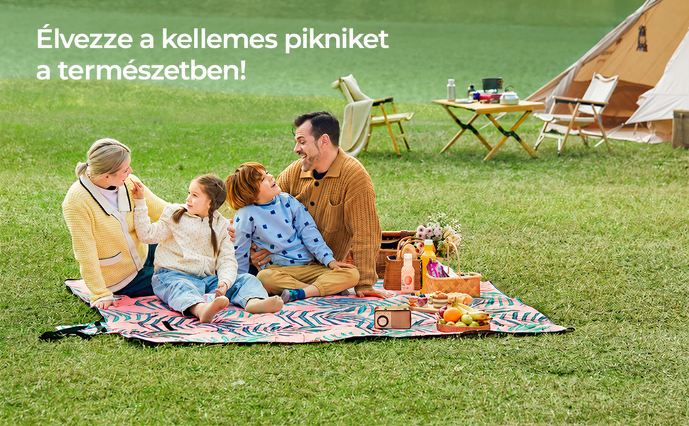  piknik takaró, strand pléd 200 x 200 cm, páfrányminta és rózsa