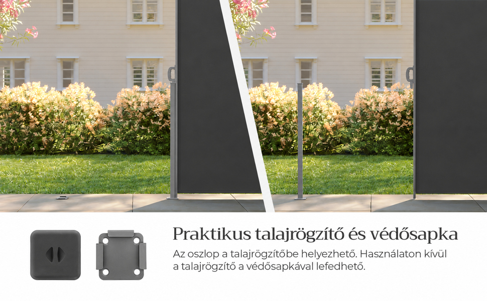 Oldalsó napellenző, 180 x 450 cm, füstszürke  |