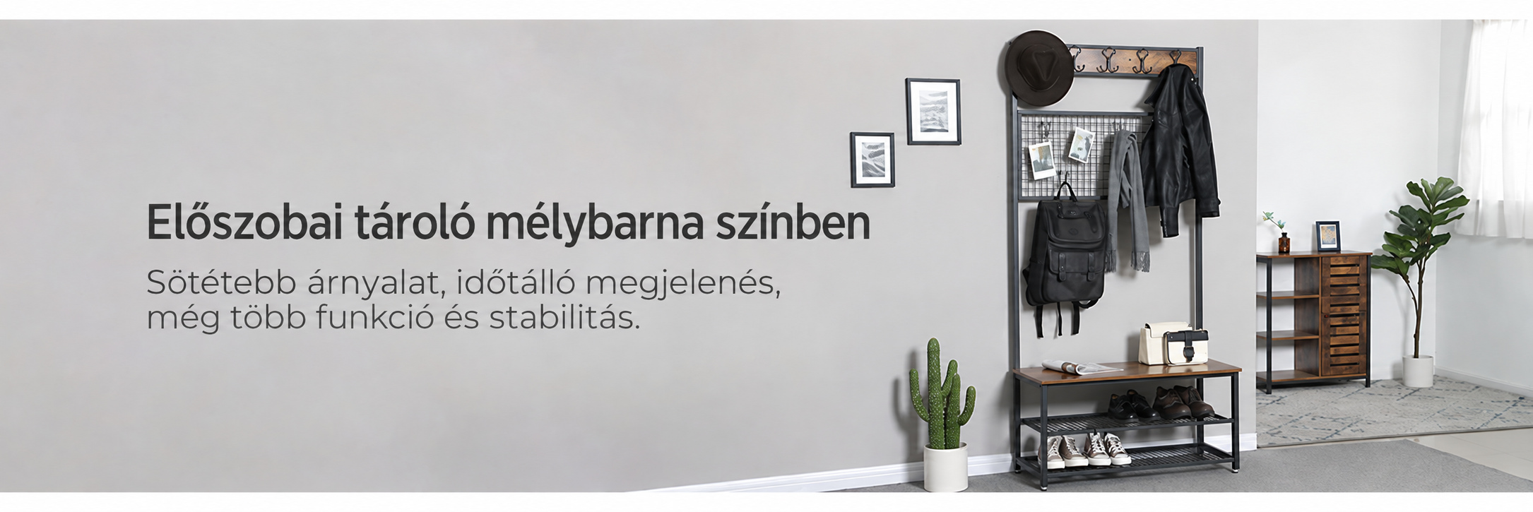 Előszobafal, cipőtartó pad rácsos emlékezteto táblával, 92 x 41,5 x 187 cm |
