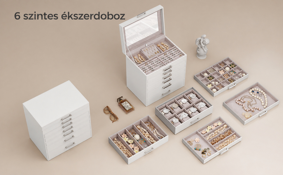 6 szintes ékszerdoboz