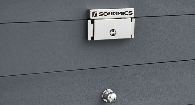 a close up of a drawer with a lock