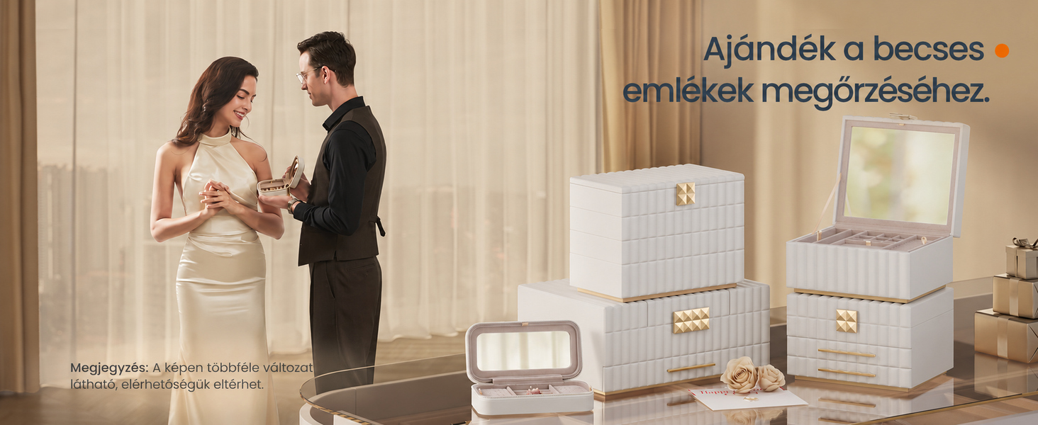 ANAH kollekció - 2 szintes ékszerdoboz tükörrel