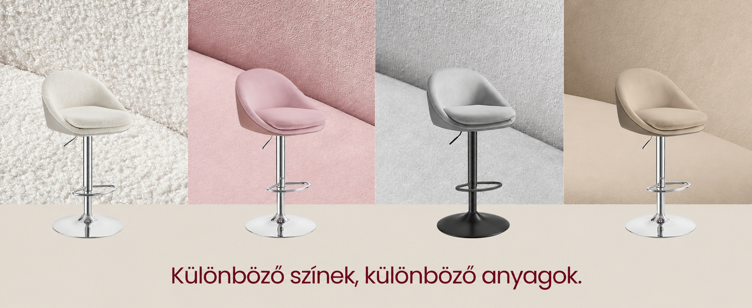 Bárszék szett 2 db bárszék, állítható magasságú, szürke