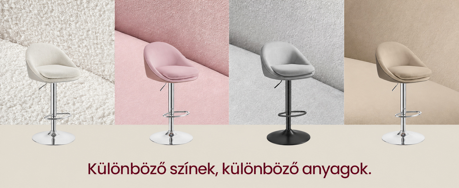 Bárszék szett 2 db bárszék, állítható magasságú, tevebarna