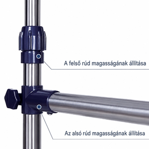 Felső sín magasságának beállítása/Alsó sín magasságának beállítása