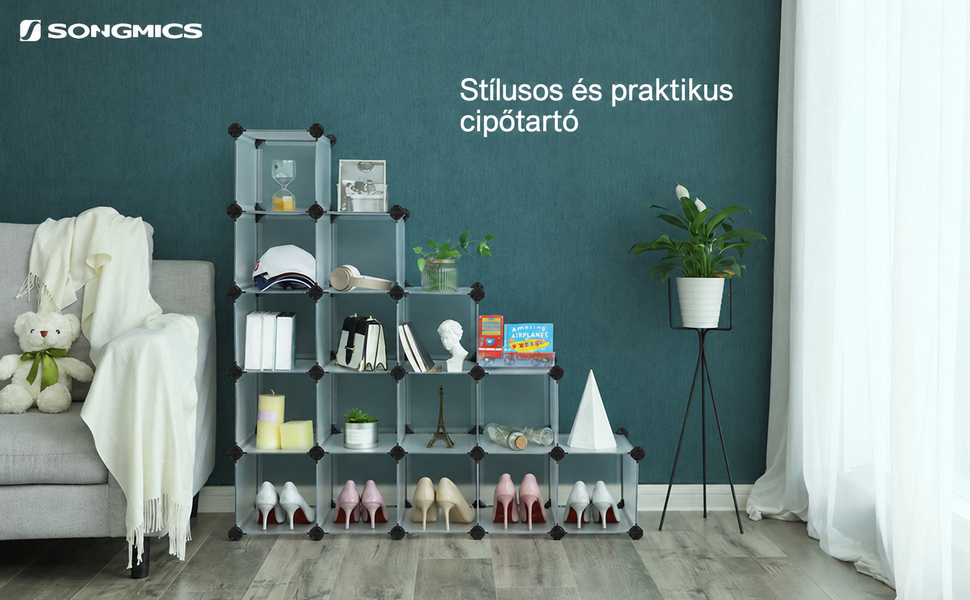  reteszelő cipőtartó, téglalap alakú tárolórendszer