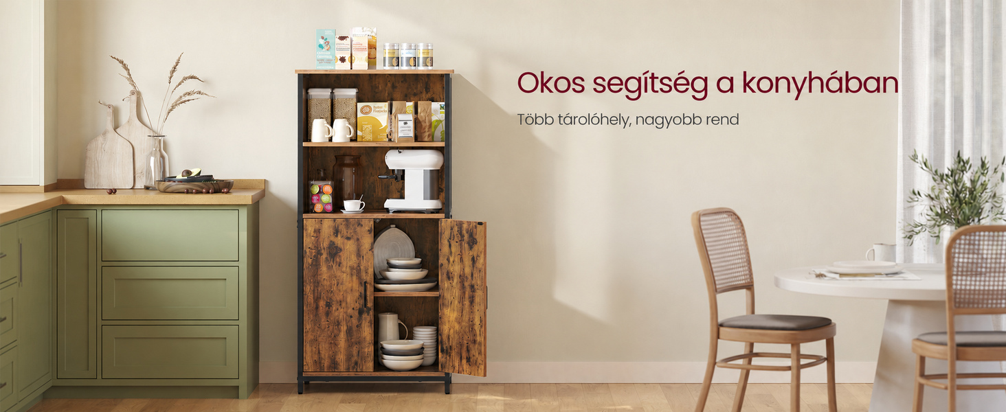 Ipari stílusú tárolószekrény 2 nyitott rekesszel, vintage barna és fekete