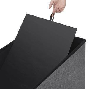 Puff, tárolópad 76 x 38 x 38 cm sötétszürke |