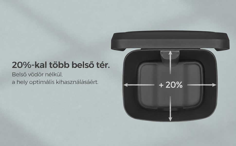Konyhai szemetes, 68 literes pedálos kuka, ezüst-fekete