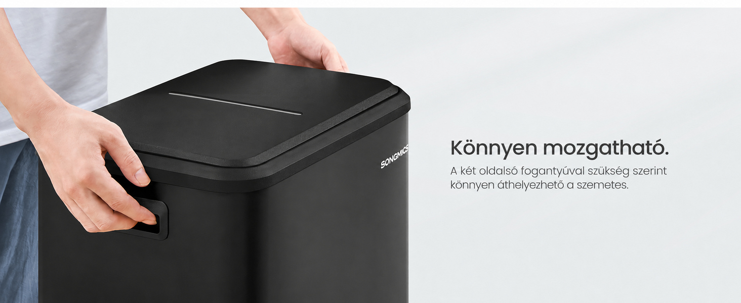 2 x 15 literes konyhai szemetes fekete színben