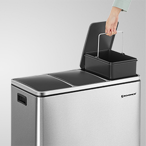 Szelektív szemetes 54 liter ezüst |