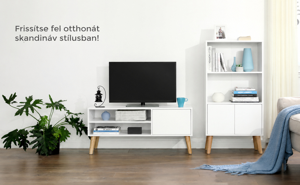 Skandináv TV állvány 110 x 40 x 49,5 cm fehér | 