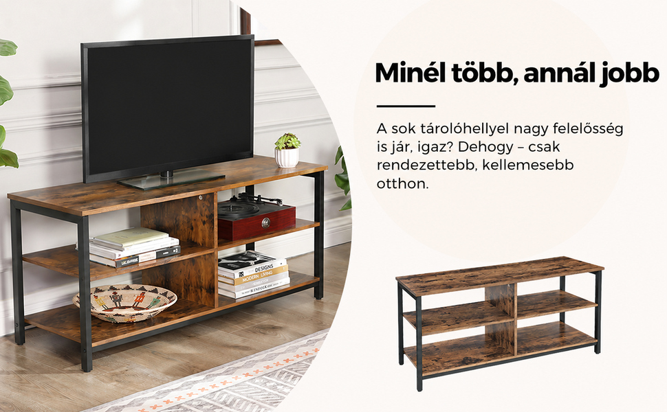 TV szekrény, konzolasztal 4 polccal 110 x 40 x 50 cm