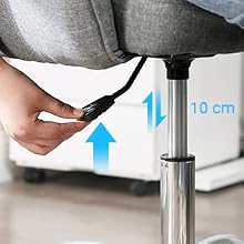 irodai szék, állítható magasságú számítógépes szék, szürke |
