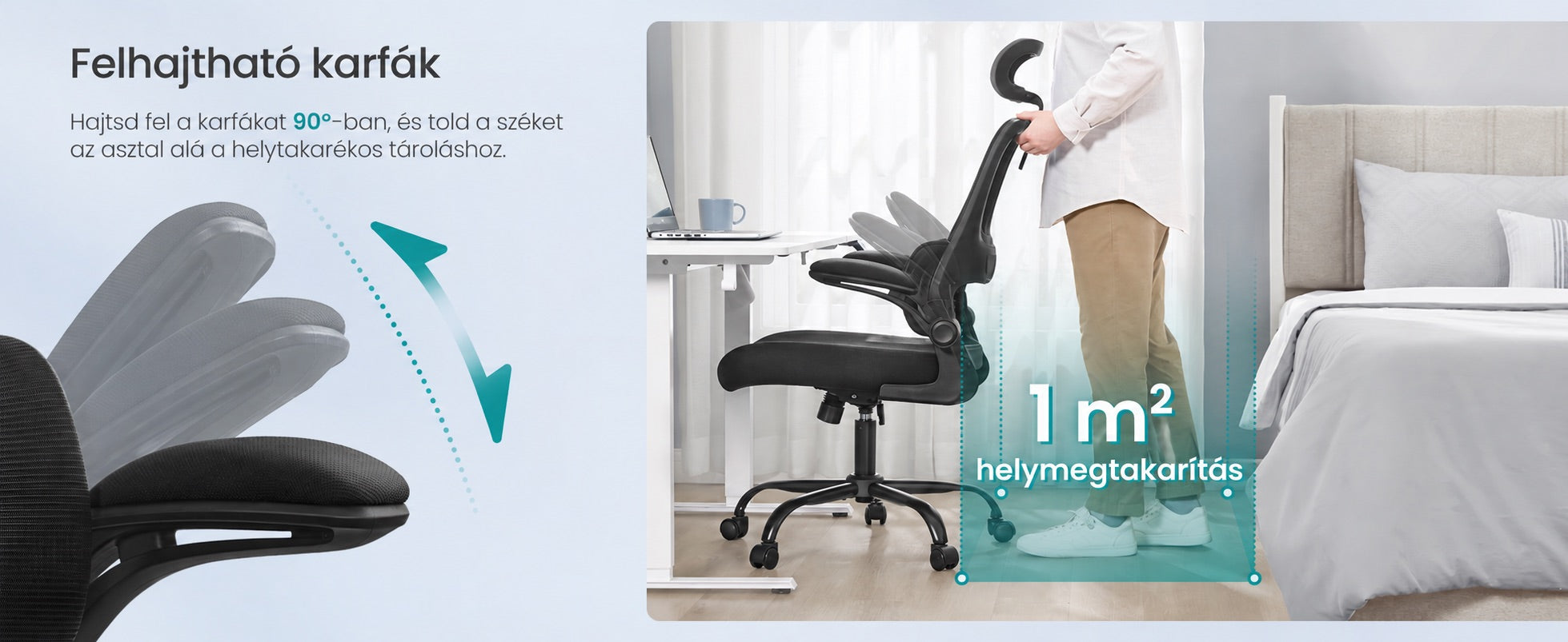 Ergonomikus forgószék állítható fejtámlával és ringató funkcióval