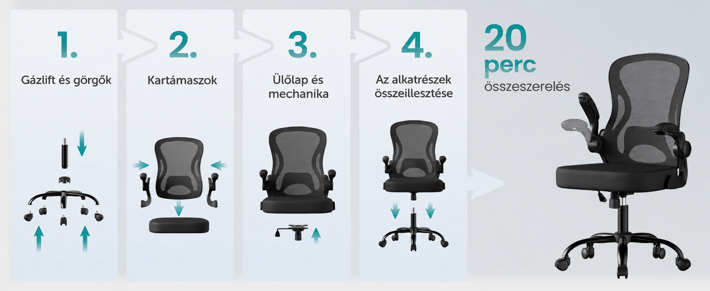 SONGMICS hálós irodai szék összeszerelésének bemutatása