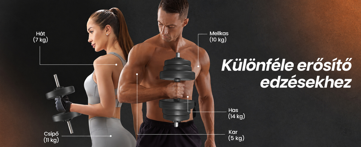 Állítható súlyzókészlet extra súlyzó rúddal, 20 kg
