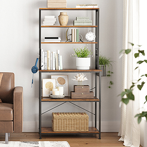Konyhai polc 6 kampóval és fém kerettel 80 x 40 x 167 cm |