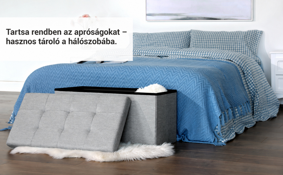 Világosszürke összecsukható tárolópad