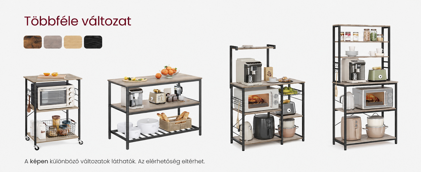 Termékbemutató – VASAGLE BARNET konyhai tárolóállvány mágneses késtartóval és 12 akasztóval, 90 cm, szürkésbézs-fekete