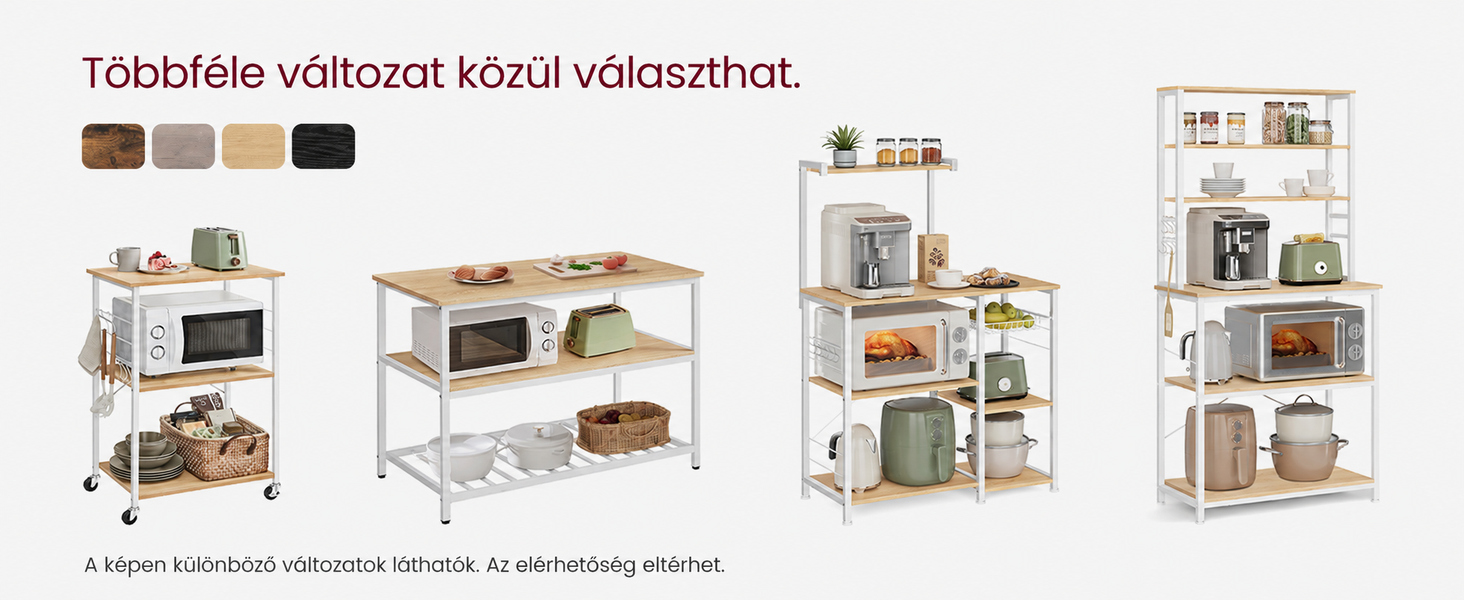 Termékbemutató – VASAGLE konyhai tárolóállvány mágneses késtartóval és 12 akasztóval, 90 cm, aranytölgy-fehér
