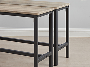 Étkezőasztal 2 paddal, 4 személyes, 110 × 70 cm, szürkésbézs-fekete – VASAGLE BARNET – 5. termékkép