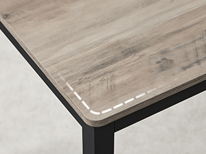 Étkezőasztal 2 paddal, 4 személyes, 110 × 70 cm, szürkésbézs-fekete – VASAGLE BARNET – 6. termékkép