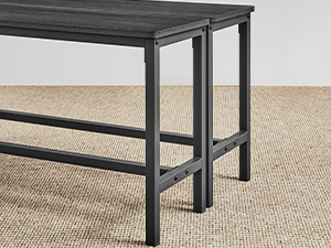 Étkezőasztal 2 paddal, 4 személyes, 110 × 70 cm, fekete – VASAGLE BARNET – 5. termékkép