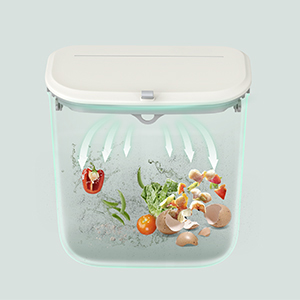 Szekrényajtóra akasztható biohulladékgyűjtő, 9 l, fehér – SONGMICS – 2. termékkép
